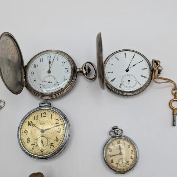 Lot of 9 Pocket Watches - Various - PARTS/REPAIR only - Picture 3 of 7
